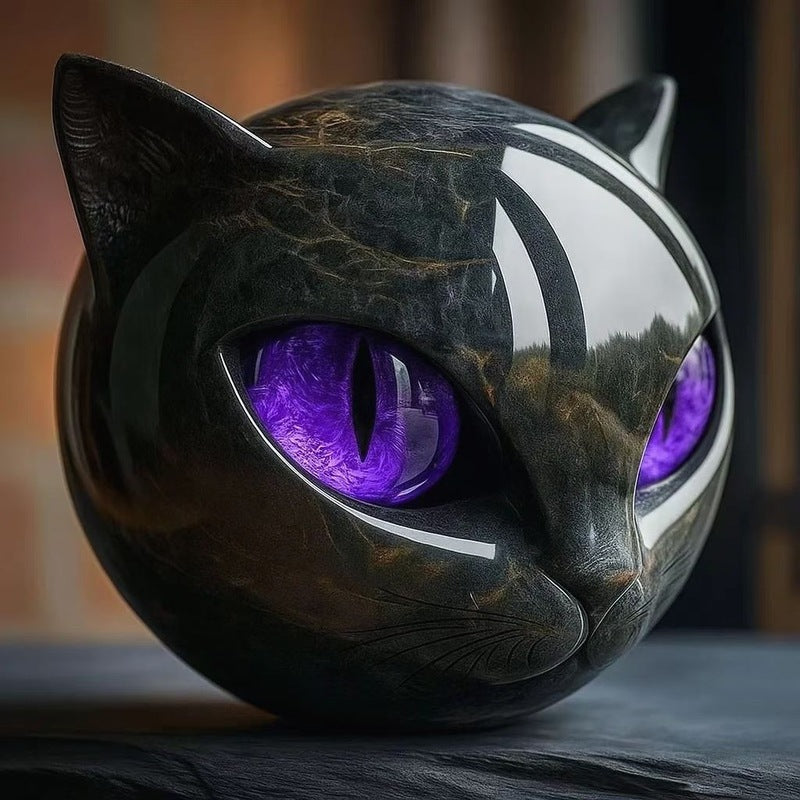 Elegance Black Cat Stone Statue