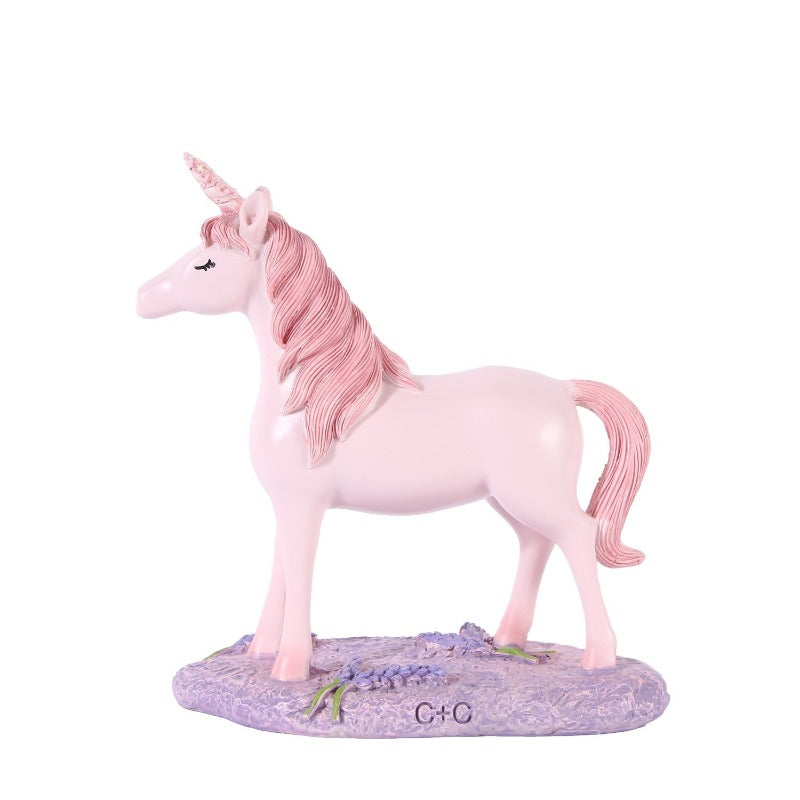 Pink Unicorn Resin Craft Pony Ornament