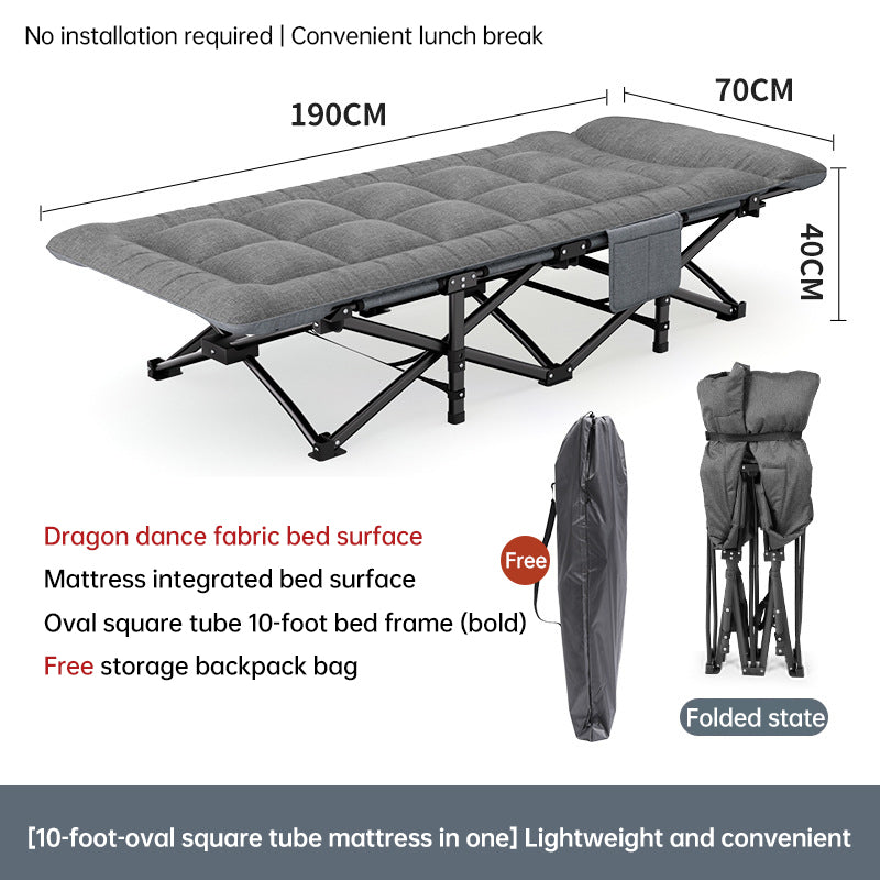 Outdoor Camping Bed, Foldable Camping Bed, Single Garden Siesta Bed, With Storage Bag, Lightweight