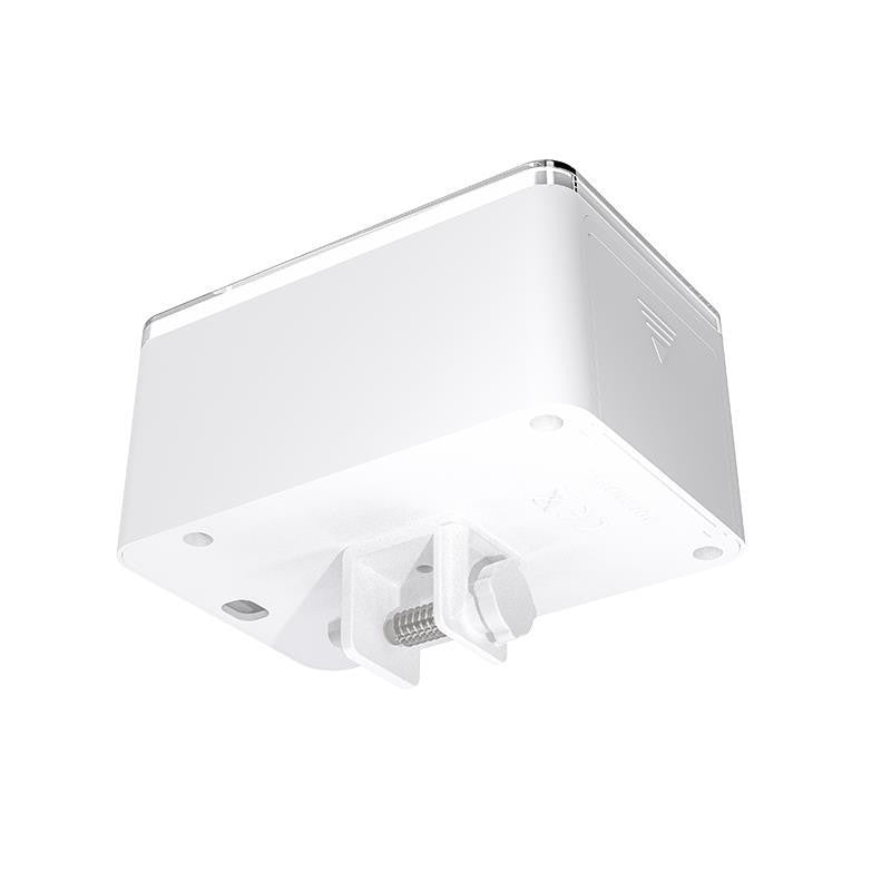 White square ceiling light fixture on a white background