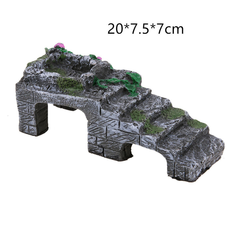 Small stone bridge with dimensions 20*7.5*7cm on a white background