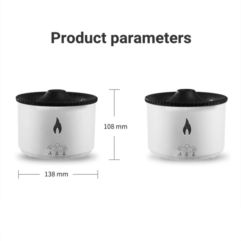 Creative Ultrasonic Essential Oil Humidifier Volcano Aromatherapy Machine Spray Jellyfish Air Flame Humidifier Diffuser