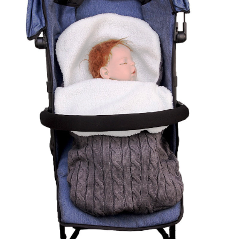 Velvet Newborn Baby Blankets Knitted stroller Swaddle Winter Fleece Baby Wrap Knitting Baby Sleeping Bag Quilt