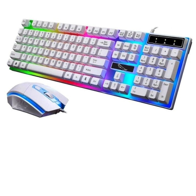 Wired Keyboard Mouse Set Desktop Computer Mechanical Suit RGB Backlit Keypad Input Device Low Noise Home Office Game