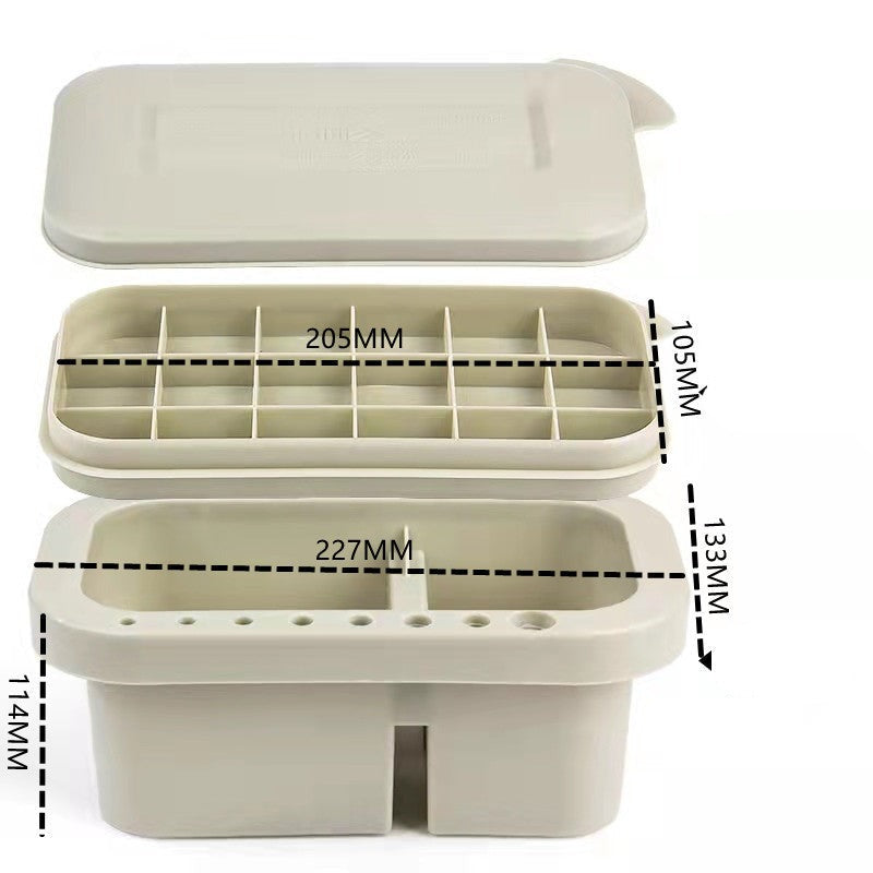 Brush Basin Holder and Organizer Kit Paint Brush Basin with Tray Palette Lid for Oil Painting