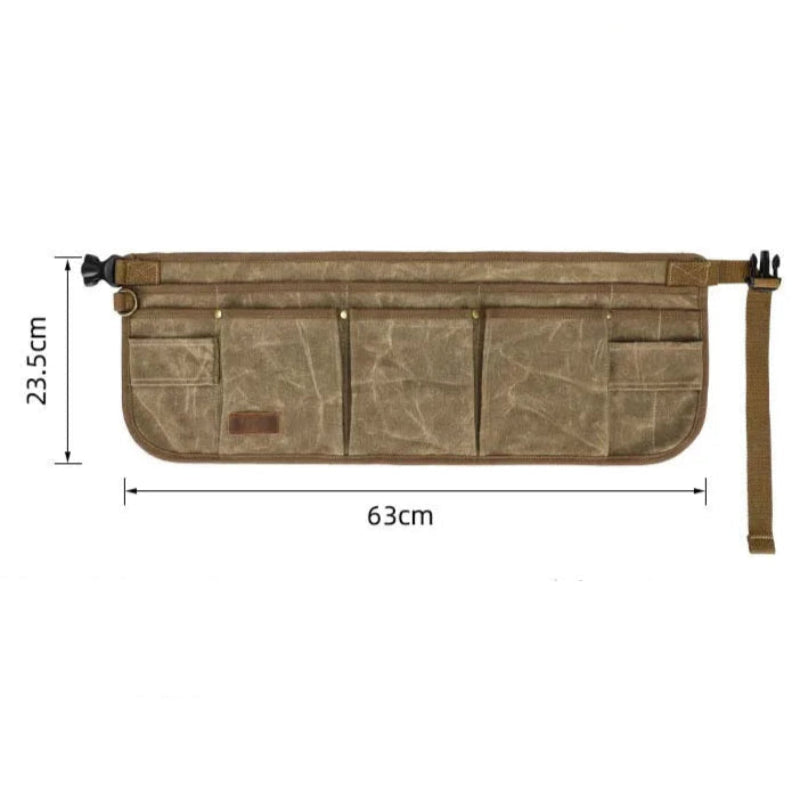 Product information card for a tool roll with dimensions, material details, and features.