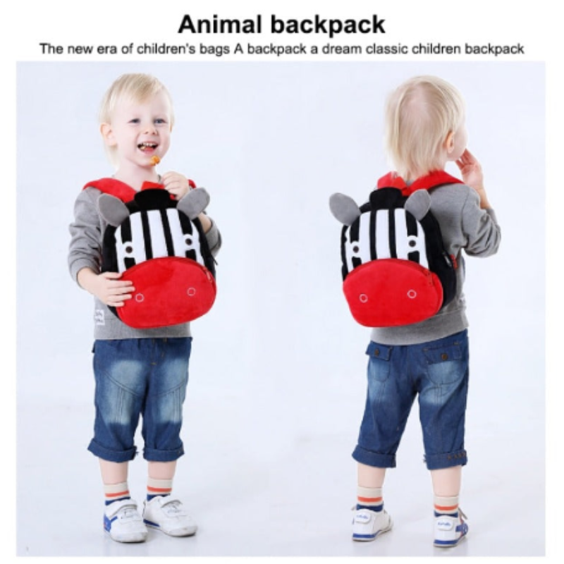 Zoo Series Plush Backpack Children School Bag Shoulder Bag White Cat