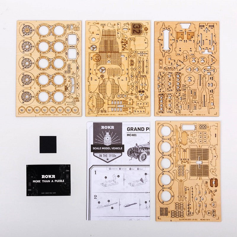 Robotime Rokr Wooden Mechanical Train 3D Puzzle Car Toy Assembly Locomotive Model Building Kits for Children Kids Birthday Gift