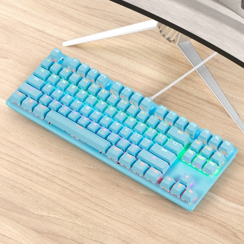 Mechanical Keyboard Green Shaft Desktop Non-Punch 87 Key Keyboard