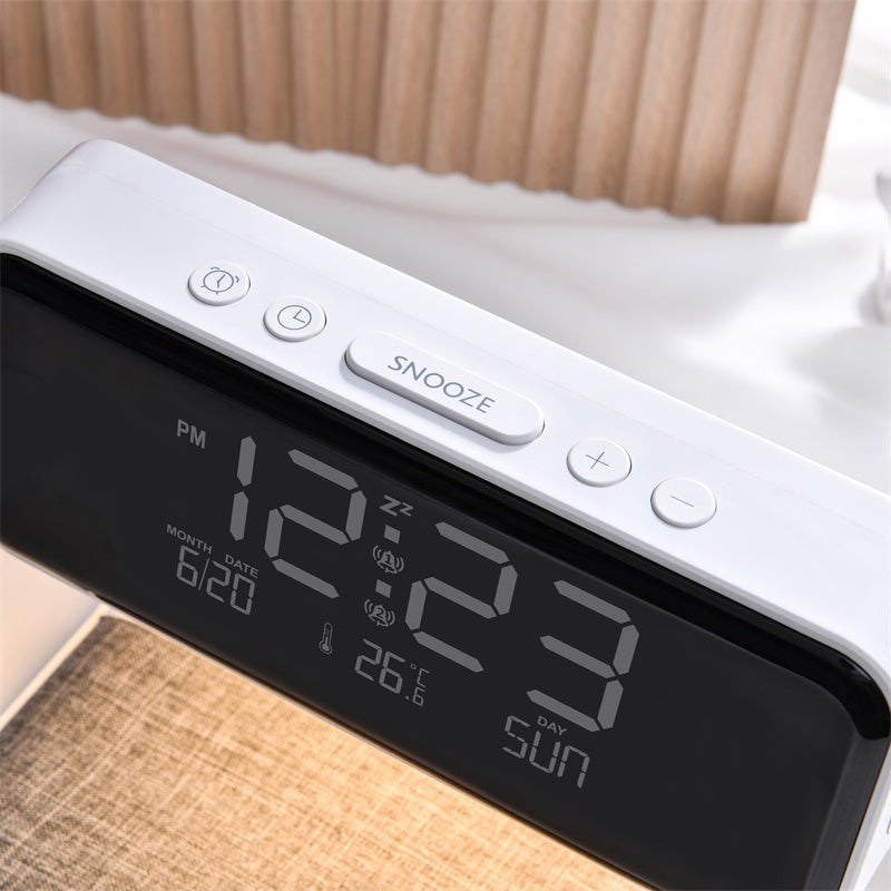 Bedside Lamp Wireless Charging LCD Screen Alarm Clock Wireless Phone Charger