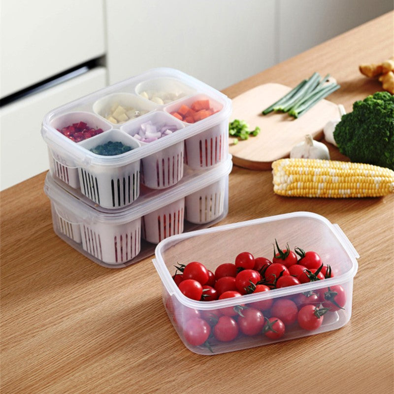 Simple And Convenient Scallion Fresh-Keeping Box With Lid Split Refrigerator Fresh-Keeping Box Fruit And Vegetable Food Box