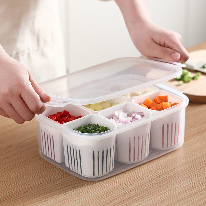 Simple And Convenient Scallion Fresh-Keeping Box With Lid Split Refrigerator Fresh-Keeping Box Fruit And Vegetable Food Box
