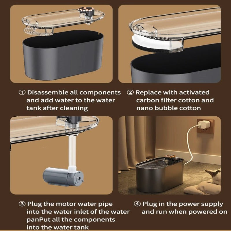 Pet Filtered Water Fountain Dispenser