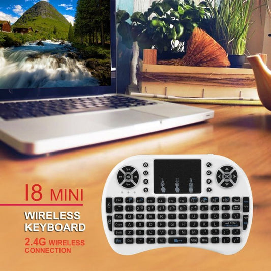Mini Wireless Remote Keyboard with Touchpad Mouse for Android TV Box Colourful LED Backlight Rechargable Li-ion Battery
