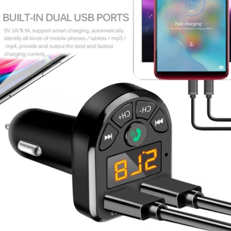 LED FM Transmitter Bluetooth 5.0 Car kit Dual USB Car Charger 3.1A 1A USB MP3 Music Player for iphone car U disk/TF
