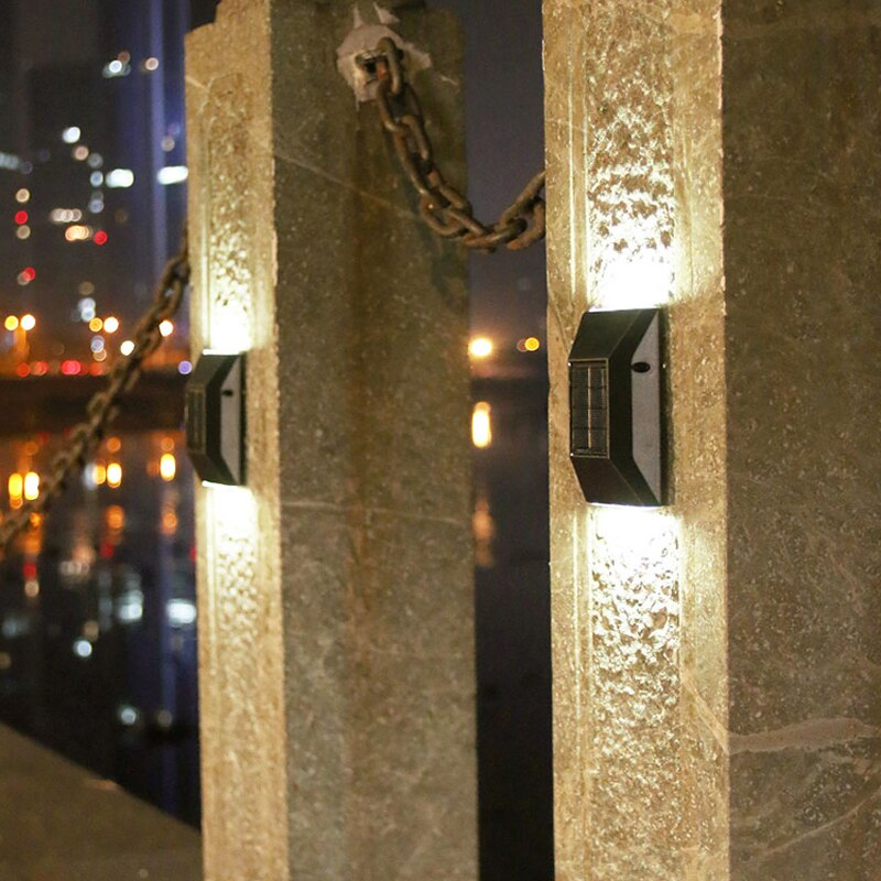 Solar LED Light Outdoor Waterproof Garden Light Solar Powered Wall Lamps Sconces Fence LED Garden Outdoor Solar Lamp Xmas Decor
