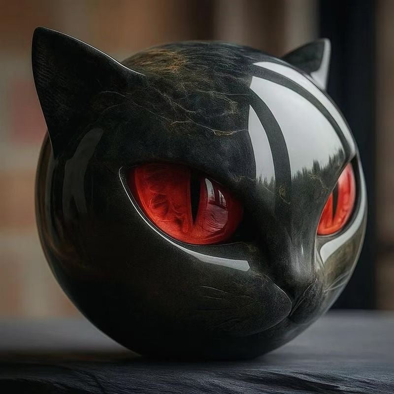 Elegance Black Cat Stone Statue