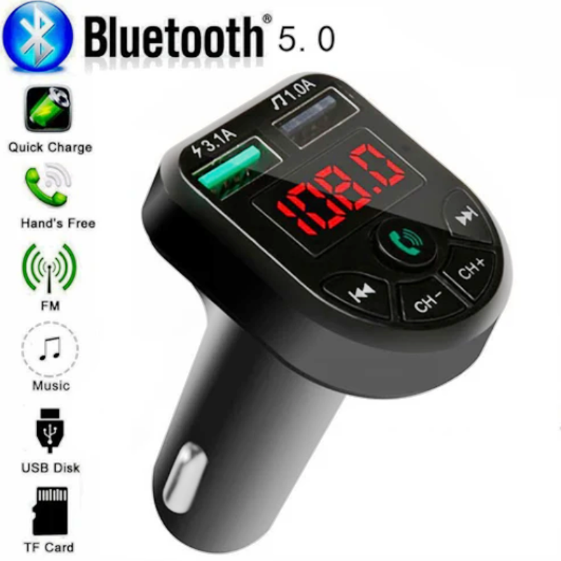 LED FM Transmitter Bluetooth 5.0 Car kit Dual USB Car Charger 3.1A 1A USB MP3 Music Player for iphone car U disk/TF