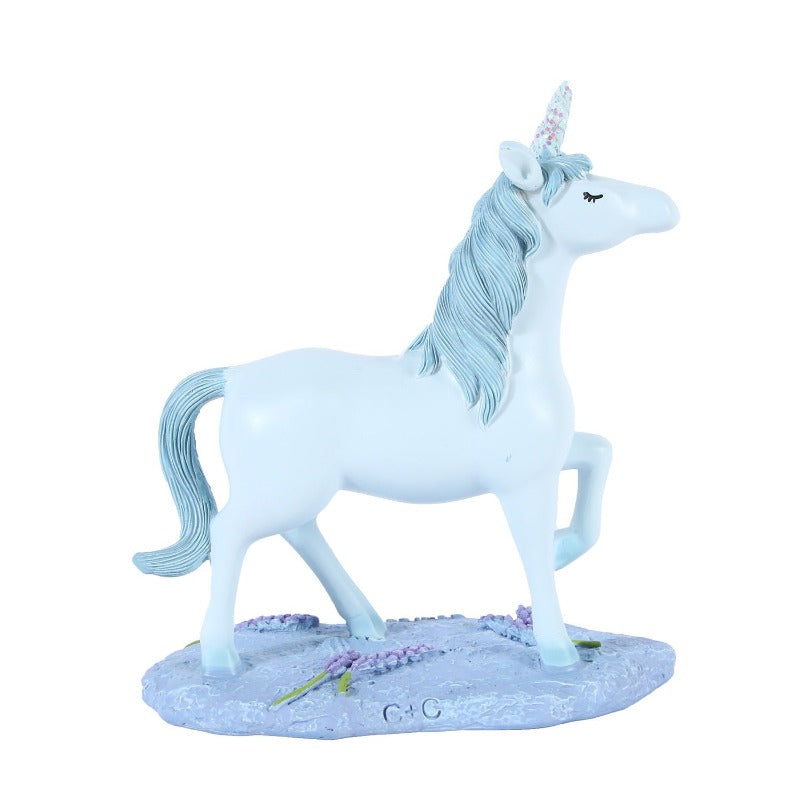 Blue Unicorn Resin Craft Pony Ornament