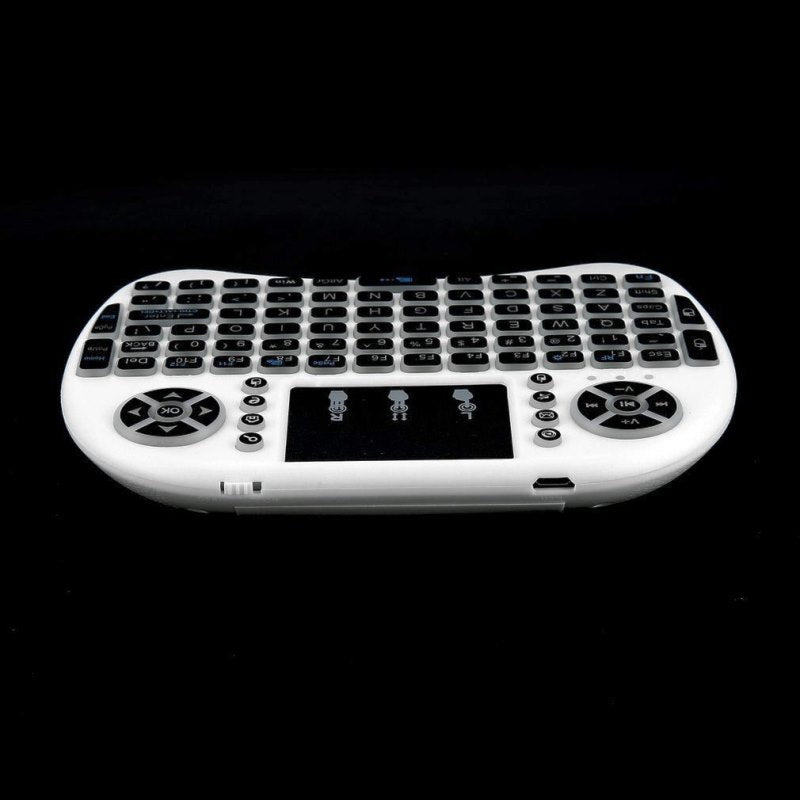 Mini Wireless Remote Keyboard with Touchpad Mouse for Android TV Box Colourful LED Backlight Rechargable Li-ion Battery