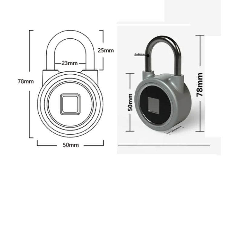 Fingerprint Smart Keyless Lock Waterproof APP Button Password Unlock Anti-Theft Padlock Door Lock