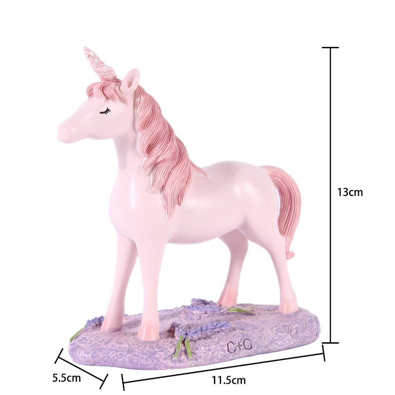 Pink Unicorn Resin Craft Pony Ornament