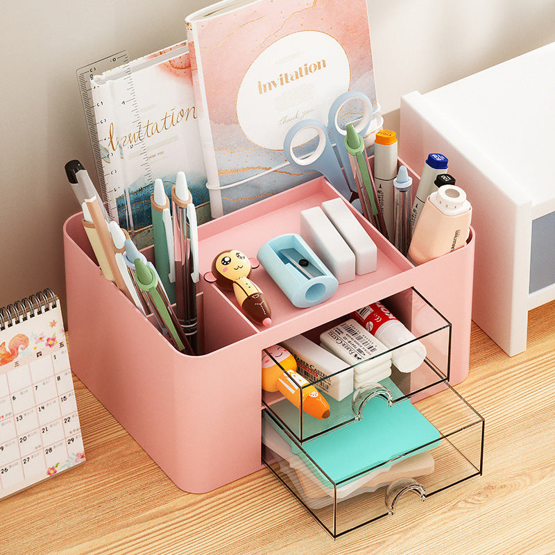 Tabletop drawer brush box multi-compartment collection and sorting box classified compartment storage box