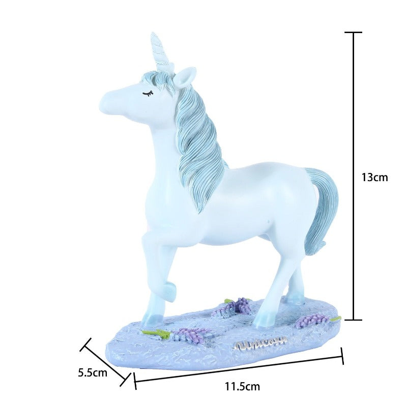 Blue Unicorn Resin Craft Pony Ornament