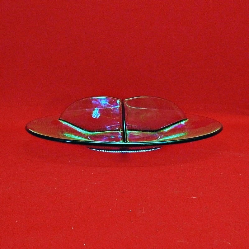 1930s Elegant Purple Divided Serving Dish