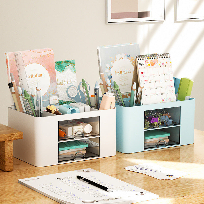 Tabletop drawer brush box multi-compartment collection and sorting box classified compartment storage box