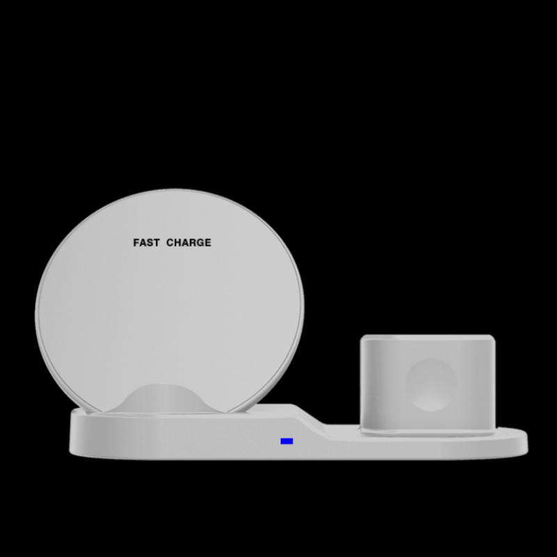 White wireless charging pad with 'Fast Charge' text on a black background