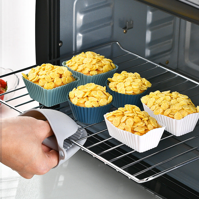 Silicone Muffin Cup Baking Square Round Square Thick Cake Mold Set