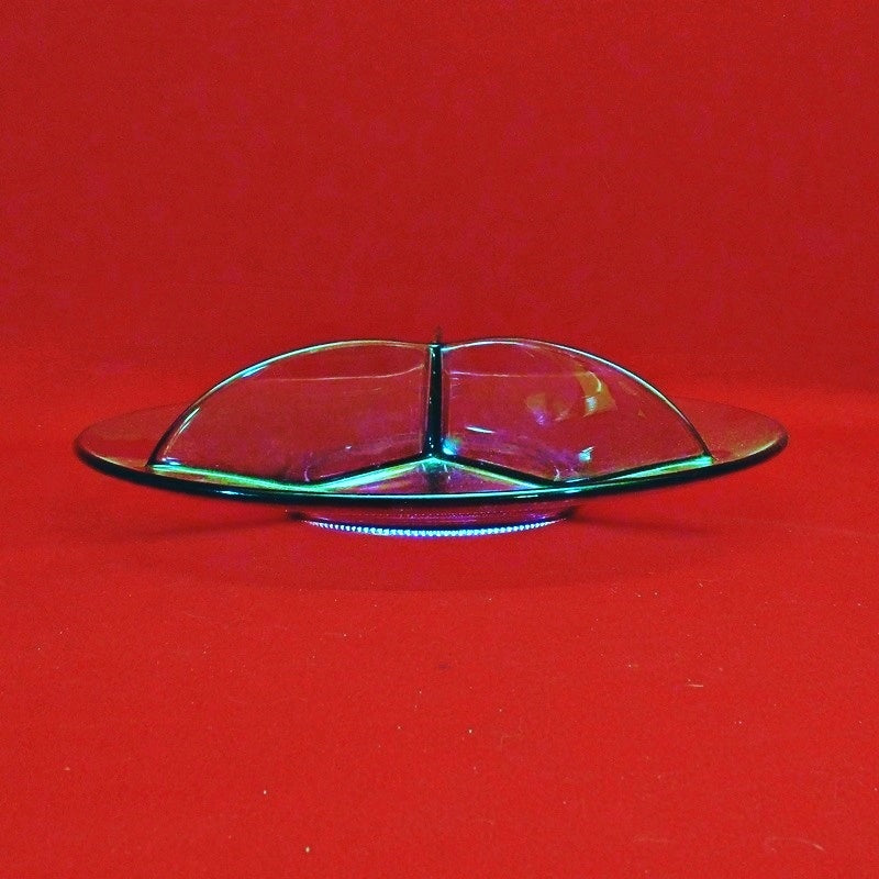 1930s Elegant Purple Divided Serving Dish