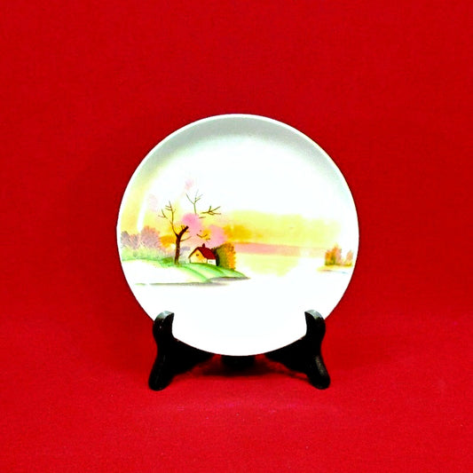 Vintage Antique Hand Painted House on Lake Plate