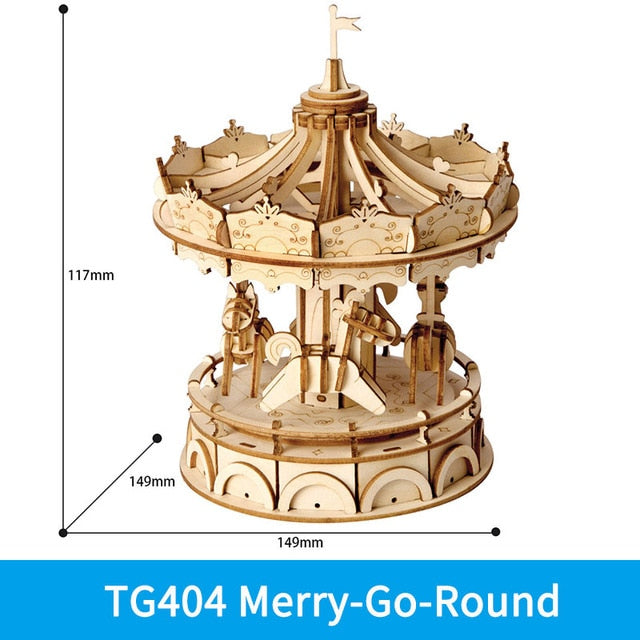 Merry Go Round 3D Wooden Model Kit