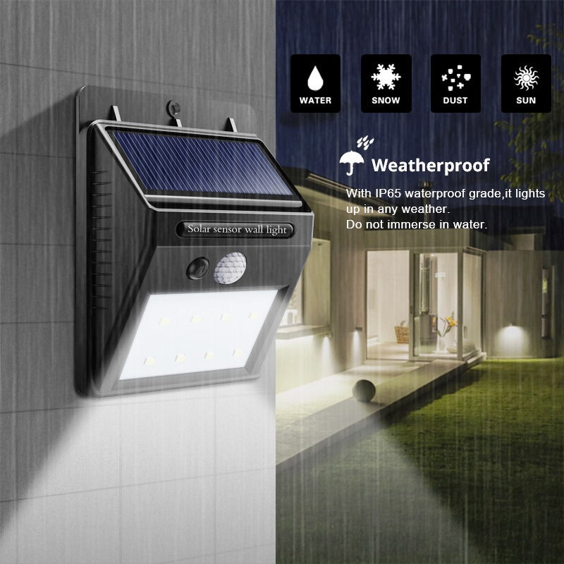 LED Solar Lamp Outdoor Waterproof Solar Powered Spotlights PIR Motion Sensor Street Light for Garden Decoration