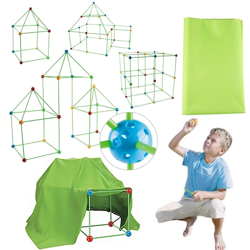 Tents Kit Tunnels Building Castles Toys Construction Set Play House Fort for Kids Children DIY 3D TOY
