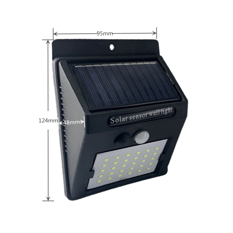 LED Solar Lamp Outdoor Waterproof Solar Powered Spotlights PIR Motion Sensor Street Light for Garden Decoration