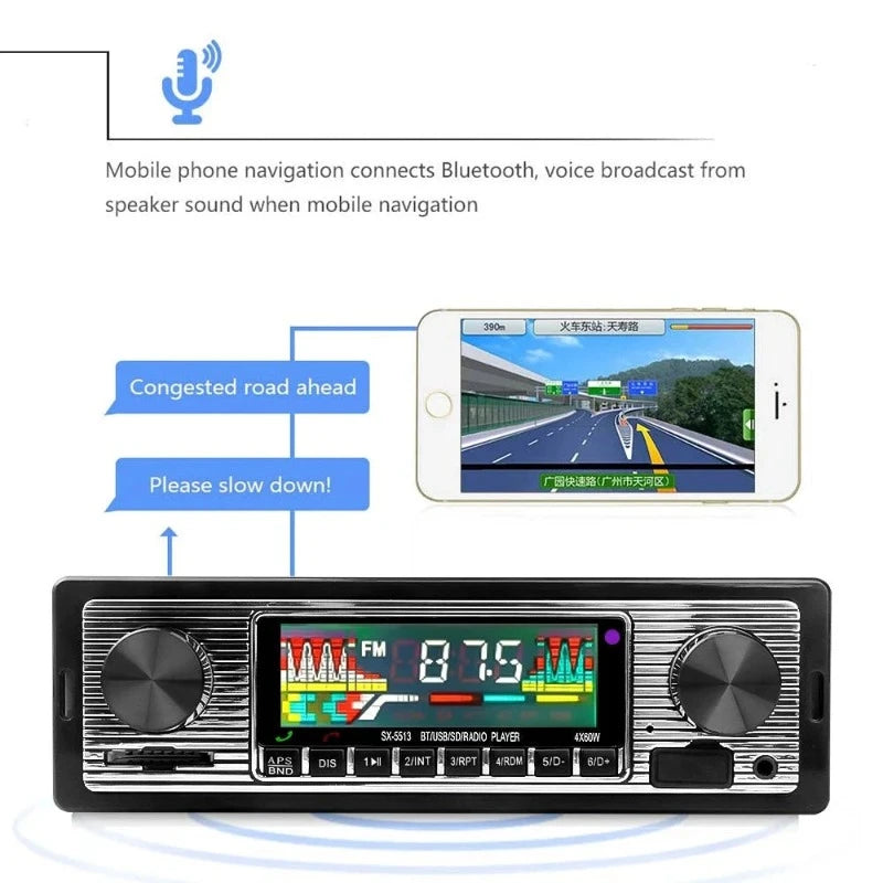 Wireless Bluetooth Car Radio 1 din Vintage MP3 Player AUX USB FM TF U Disk Retro Stereo Receiver Audio Player Car Accessaries