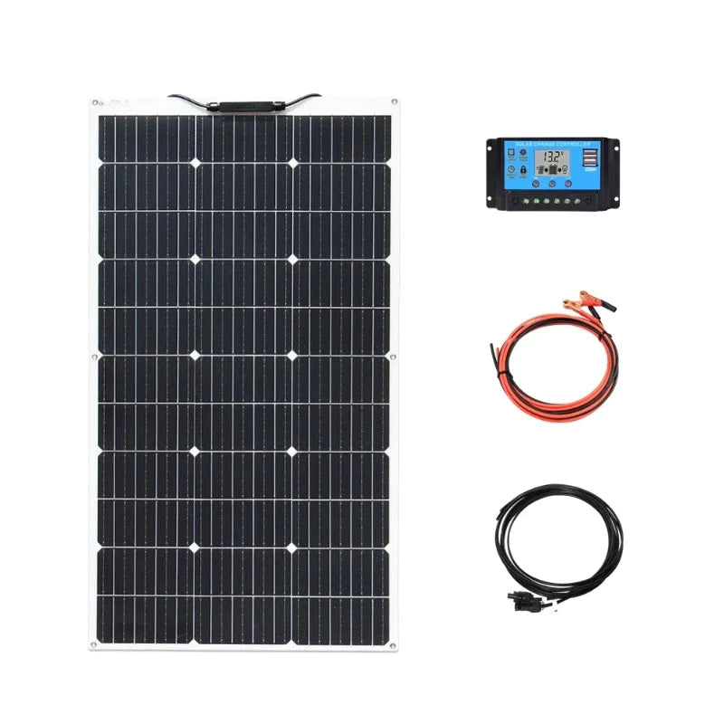 Monocrystalline Flexible Solar Panel 200 watt Kit High Efficiency Solar Module Battery Charge 
