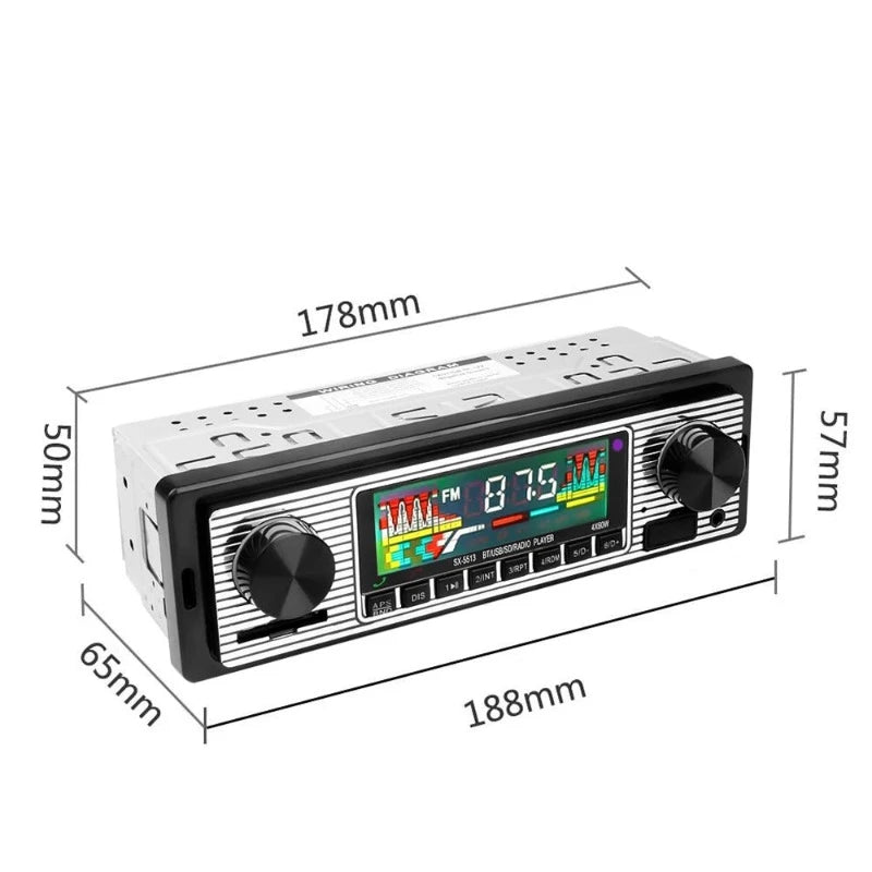 Wireless Bluetooth Car Radio 1 din Vintage MP3 Player AUX USB FM TF U Disk Retro Stereo Receiver Audio Player Car Accessaries