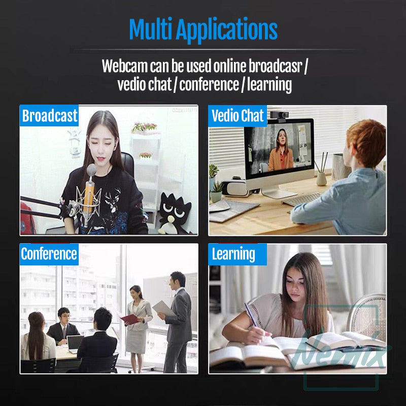 Webcam 1080p, Web Camera With Microphone For PC, USB Web Cam For Computer, 2 Mega Pixels,1920x1080 Resolution,FHD Cmos Sensor