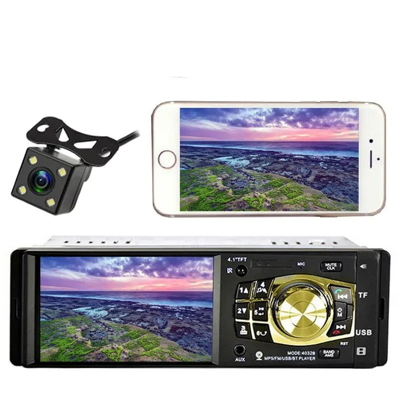 Bluetooth 4.1 Inch TF USB Port Multilanguage Remote Control Car MP5 Player 1 Din 2018 Newest Car Radio Audio Video