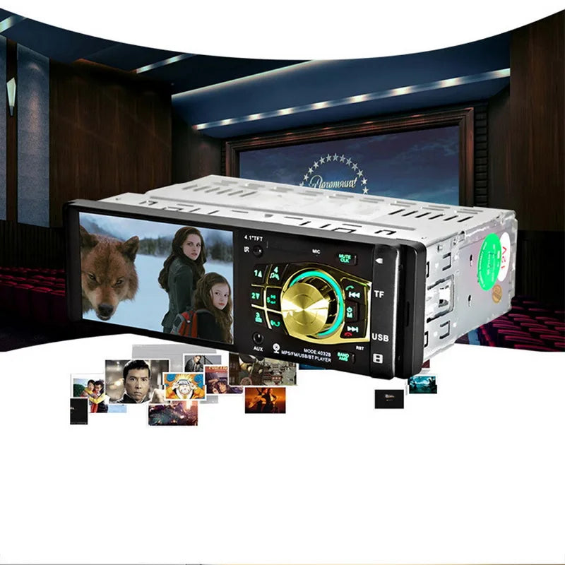 Bluetooth 4.1 Inch TF USB Port Multilanguage Remote Control Car MP5 Player 1 Din 2018 Newest Car Radio Audio Video