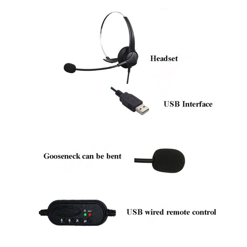 Telephone Headset Call Center Operator USB Corded Offical Headphone With Micro for Computer Laptop PC Gaming business headset