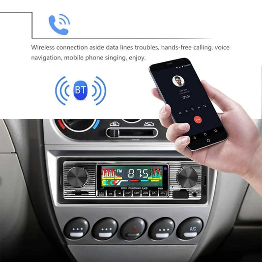 Wireless Bluetooth Car Radio 1 din Vintage MP3 Player AUX USB FM TF U Disk Retro Stereo Receiver Audio Player Car Accessaries