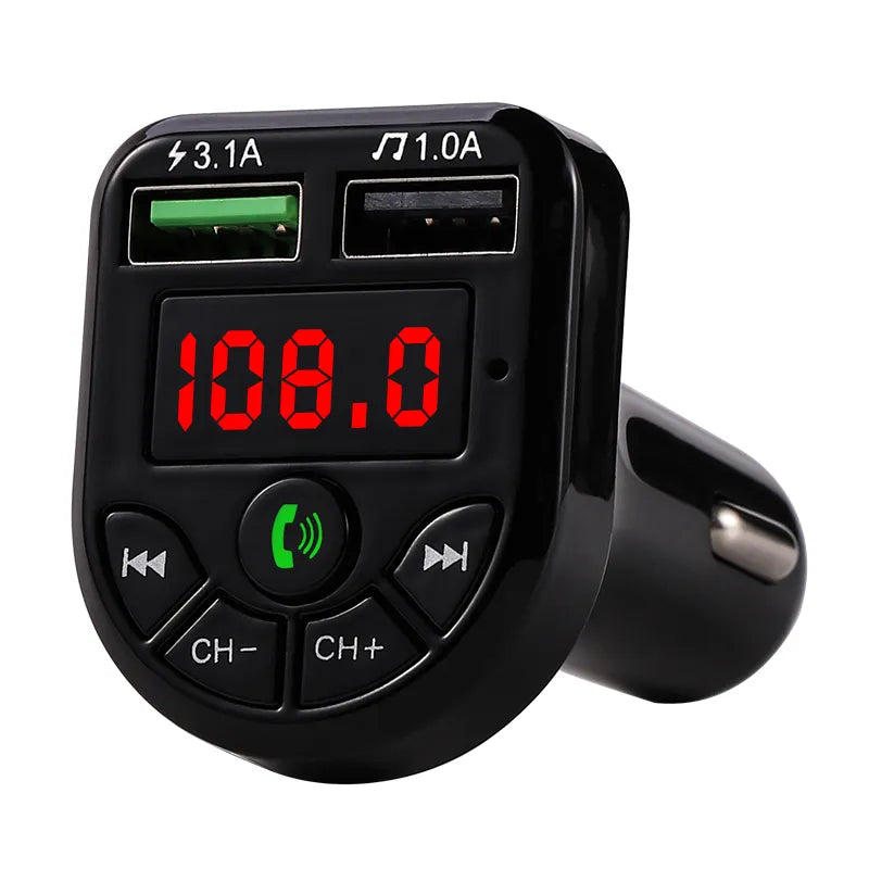 LED FM Transmitter Bluetooth 5.0 Car kit Dual USB Car Charger 3.1A 1A USB MP3 Music Player for iphone car U disk/TF