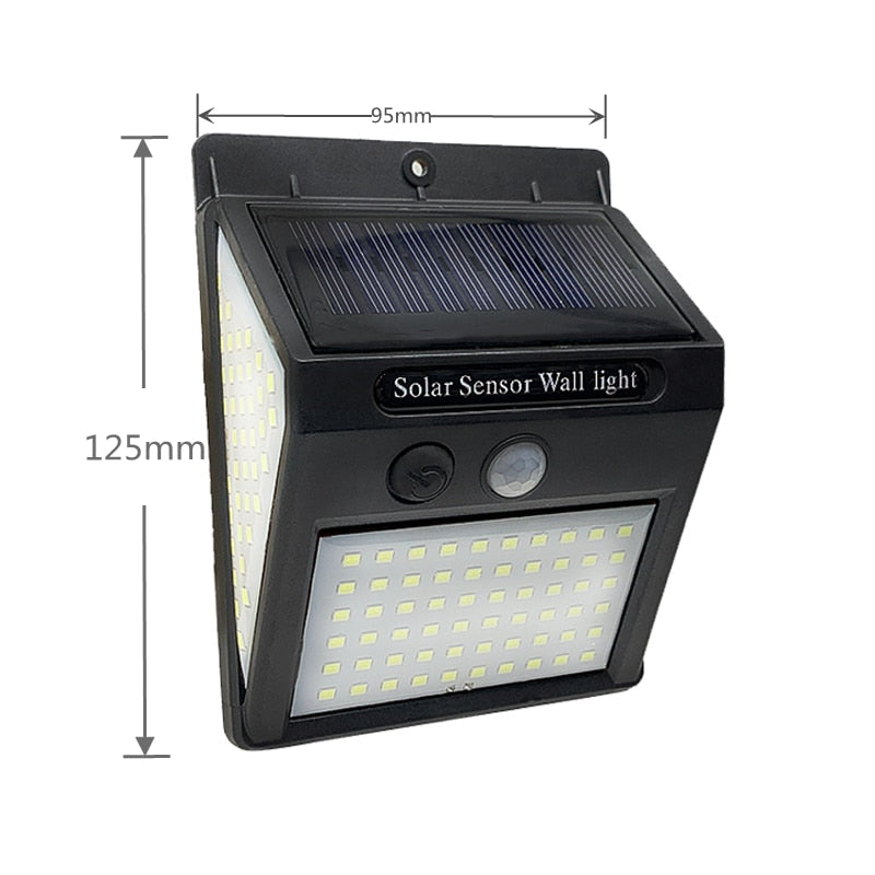 LED Solar Lamp Outdoor Waterproof Solar Powered Spotlights PIR Motion Sensor Street Light for Garden Decoration