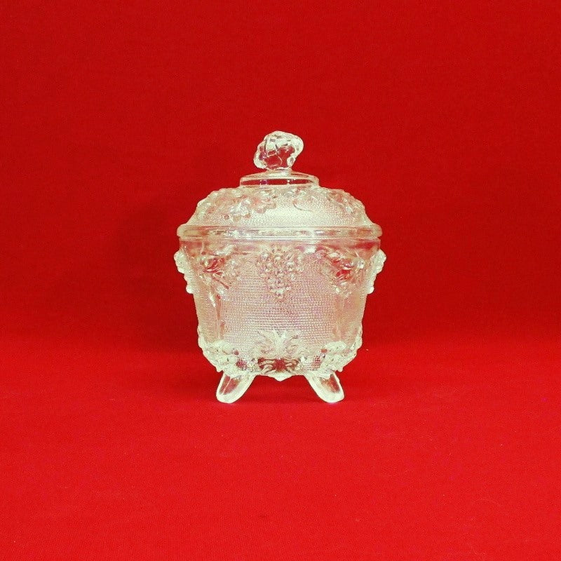 Vintage Collectible Antique Grapes and Vine Candy Dish with Lid