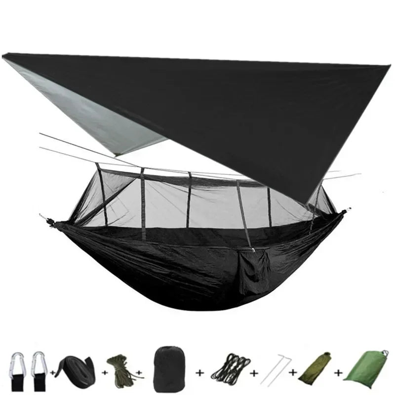 #lightweighthammock #portablecampinggear #rainflytarp #waterproofhammock #mosquitonetprotection #210tnylonhammock #campingessentials #hammockcanopy #outdooradventuregear
